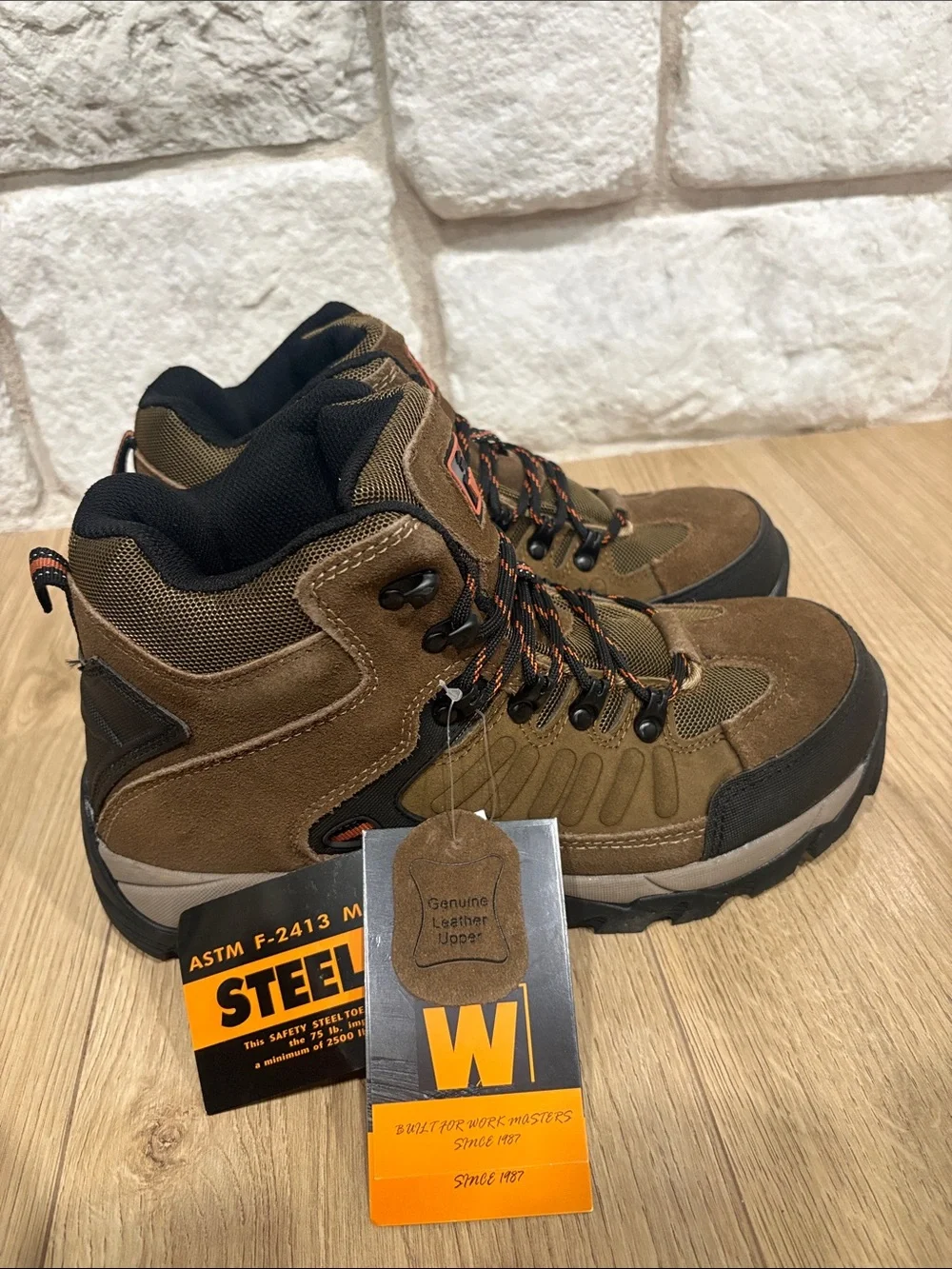 Tamarack Men's Waterproof Mid Hiker, Brown Steel Toe